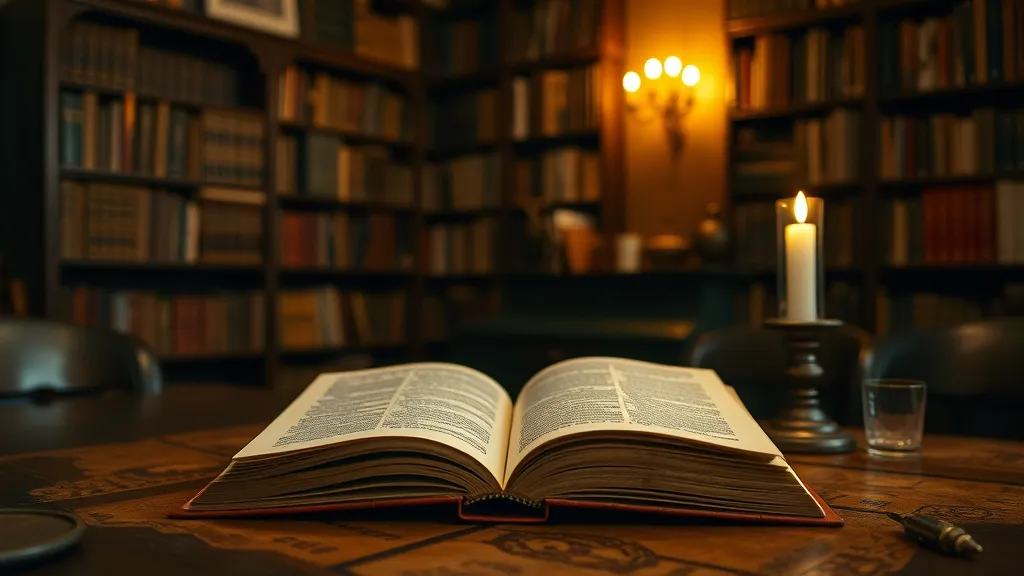 Livre ouvert et ambiance feutrée